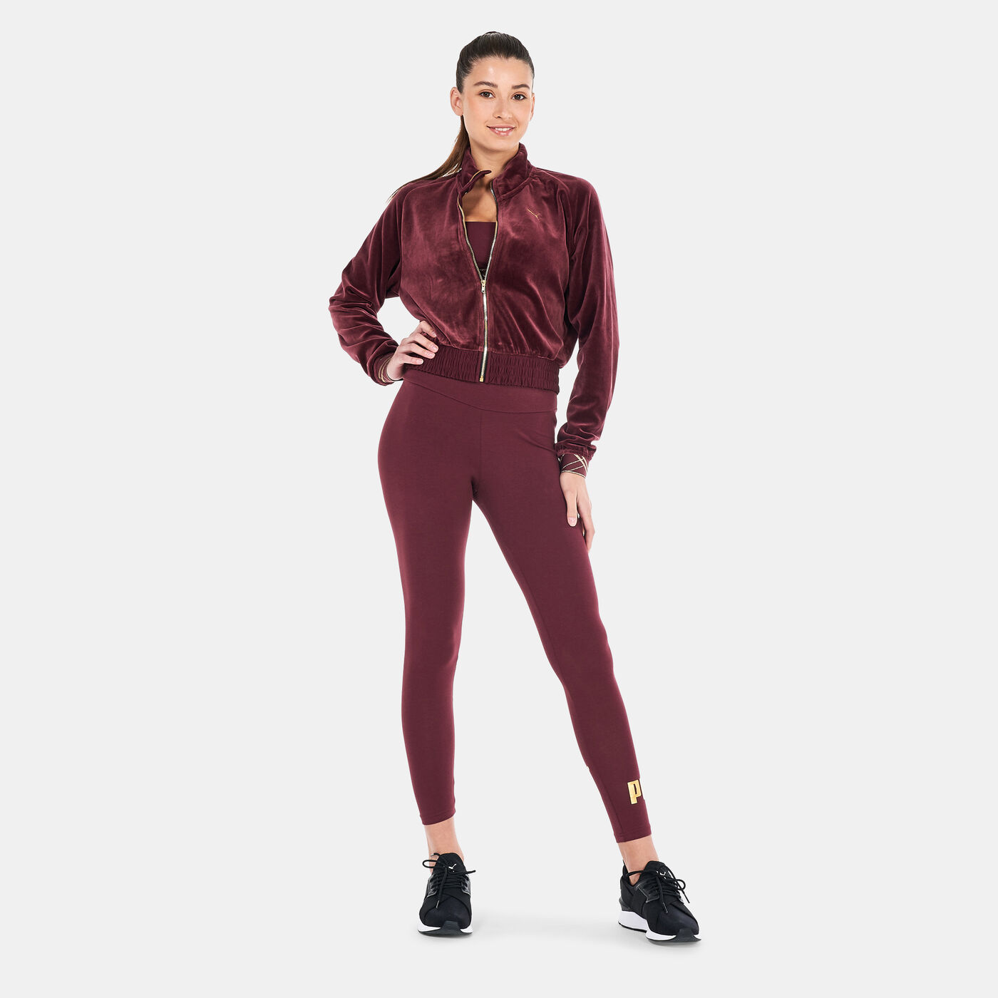 Women's Deco Glam Velour Full-Zip Training Jacket