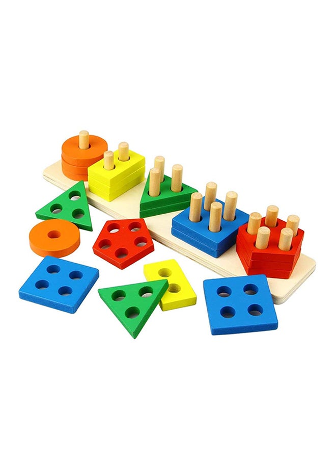 Montessori Toys For 1 to 3-Year-Old Boys Girls Toddlers, Wooden Sorting And Stacking Toys For Toddlers And Kids Preschool, Educational Toys, Color Recognition Stacker Shape Sorter, Learning Puzzles Gift