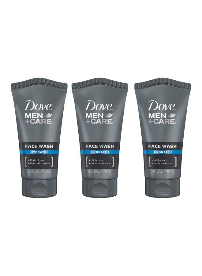 3-Piece Hydrate Face Wash Set Grey/Black/White 3x 148ml