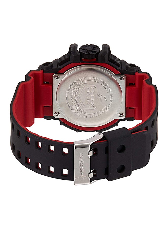 Men's Round Shape Silicone Strap Analog & Digital Wrist Watch 52 mm - Black - GA-400HR-1ADR