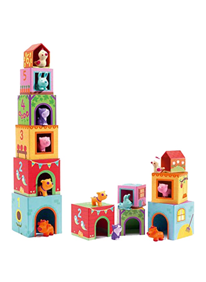 12-Piece Djeco Stackable Cubes