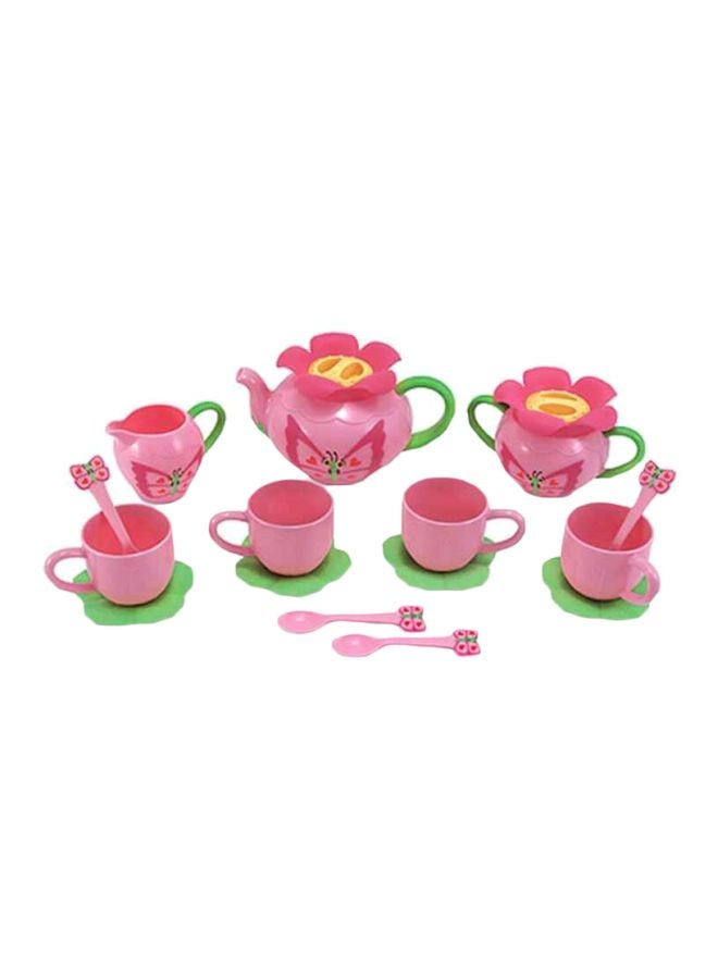 Melissa & Doug Bella Butterfly Tea Set – Pretend Play Tea Party Set for 4 with Teapot, Cups, Saucers & Spoons – Food-Safe Plastic Set for Imaginative Play & Social Skills for Kids Ages 3+ | MD6181