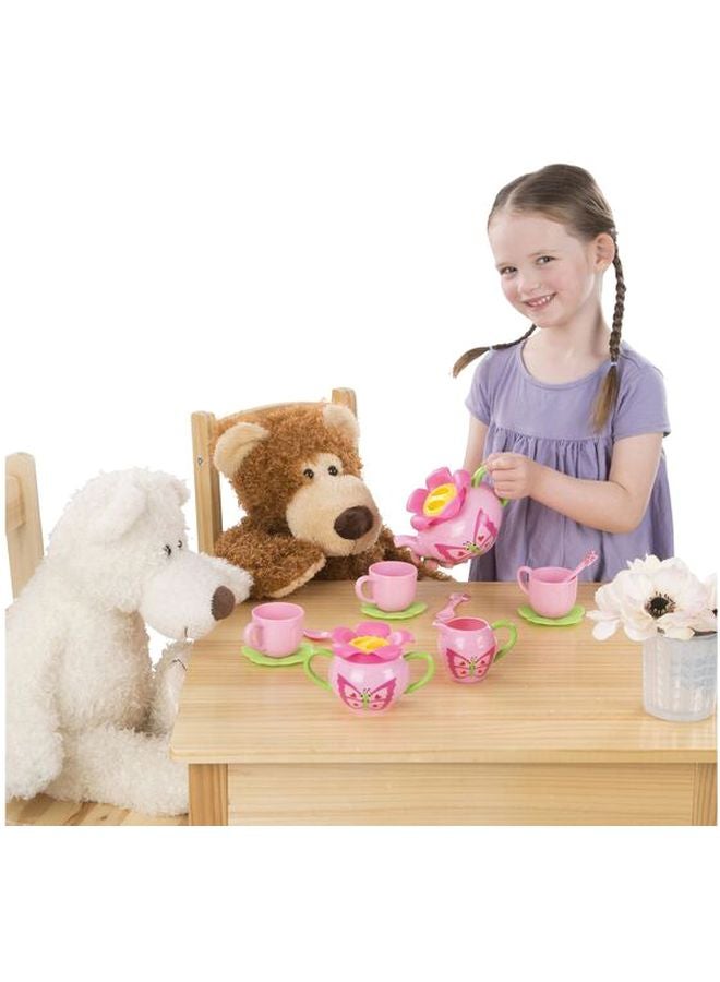 Melissa & Doug Bella Butterfly Tea Set – Pretend Play Tea Party Set for 4 with Teapot, Cups, Saucers & Spoons – Food-Safe Plastic Set for Imaginative Play & Social Skills for Kids Ages 3+ | MD6181