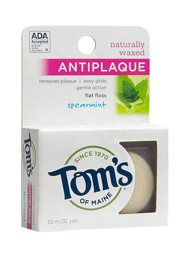Pack Of 4 Spearmint Antiplaque Flat Floss White 32yard