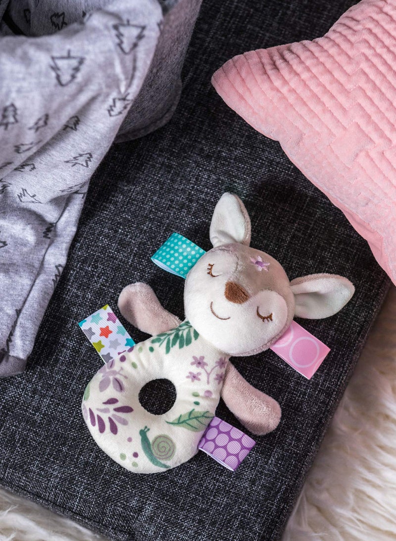 Embroidered Soft Ring Rattle 6inch