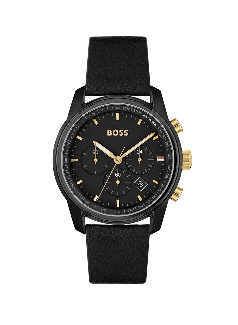 Leather Chronograph Wrist Watch 1514003