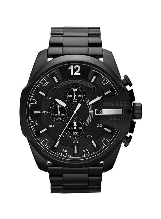 Men's Mega Chief Round Shape Stainless Steel Chronograph Wrist Watch 59 mm - Black - DZ4283