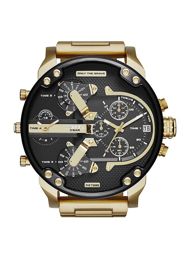 Men's Mr. Daddy 2.0 Round Shape Stainless Steel Chronograph Wrist Watch 57 mm - Gold - DZ7333