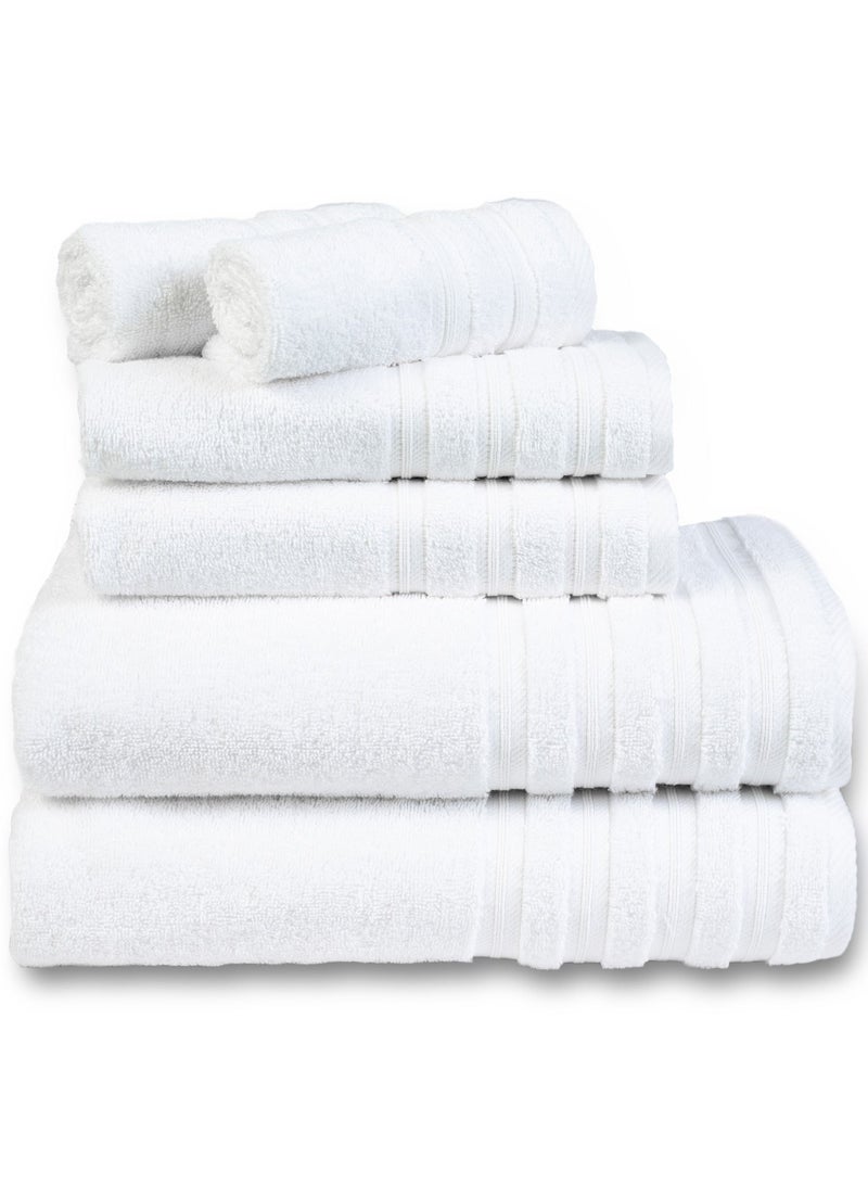 Safi Plus 6 Piece Cotton Super Soft luxury Towel Set White
