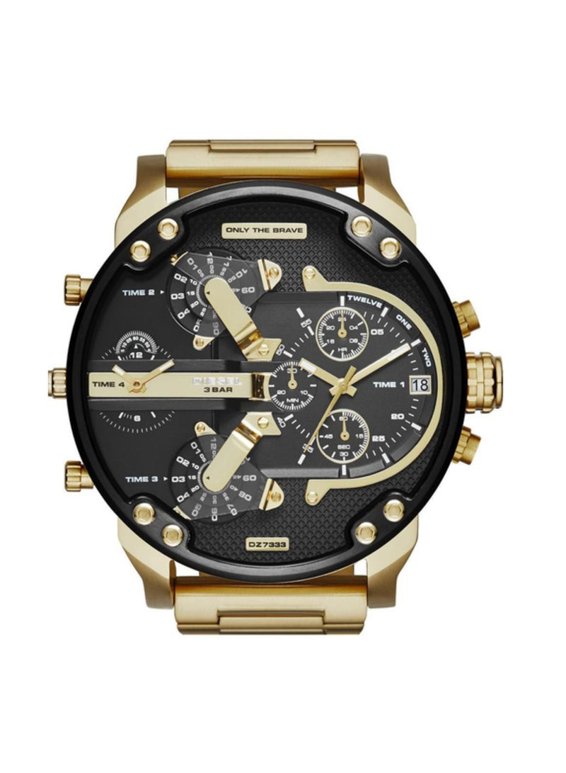 men Mr Daddy Round Shape Metal Chronograph Wrist Watch 57 mm - Gold - DZ7333
