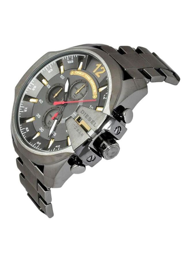 Men's Round Shape Metal Chronograph Wrist Watch 51 mm - Black - DZ4421
