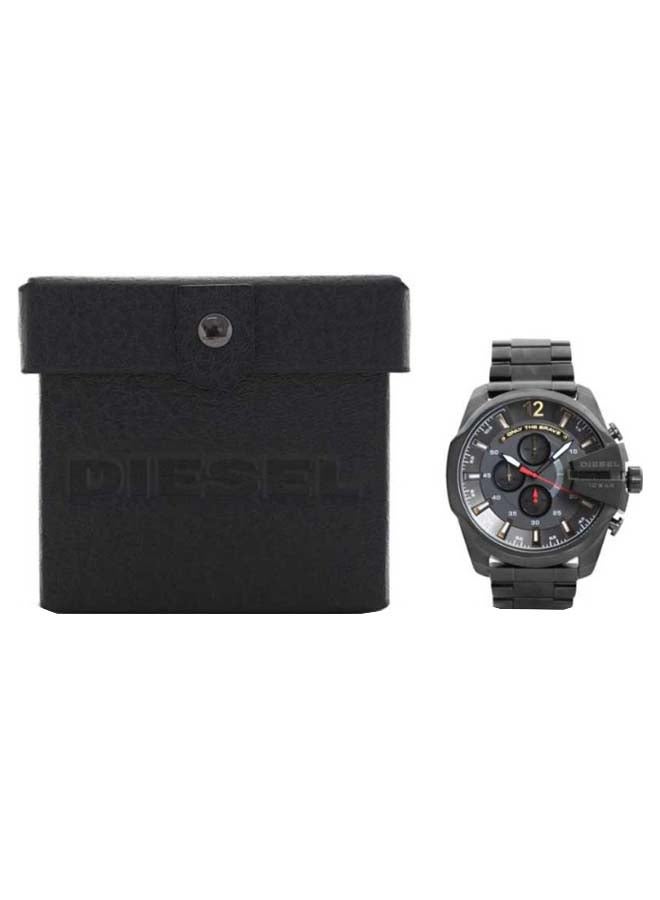 Men's Round Shape Metal Chronograph Wrist Watch 51 mm - Black - DZ4421