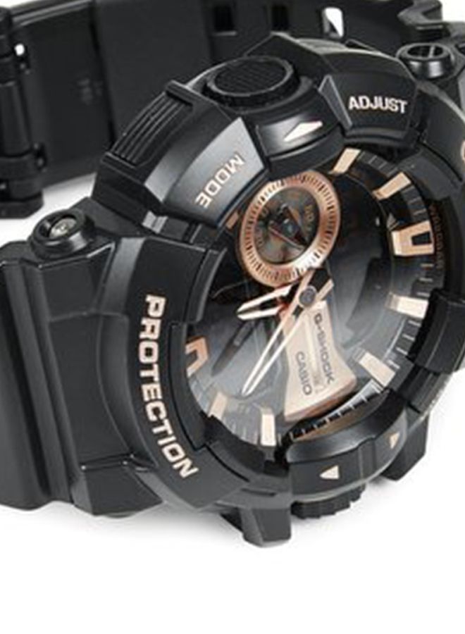 Men's Round Shape Analog & Digital Wrist Watch - Black - GA-400GB-1A4ER
