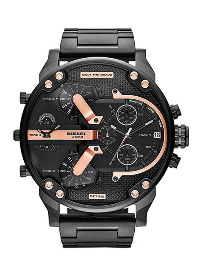 Men's Mr. Daddy 2.0 Round Shape Stainless Steel Chronograph Wrist Watch 66 mm - Black - DZ7312