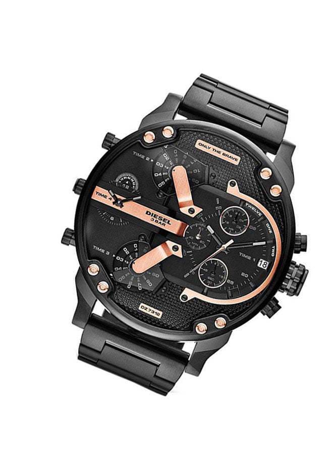 Men's Mr. Daddy 2.0 Round Shape Stainless Steel Chronograph Wrist Watch 66 mm - Black - DZ7312