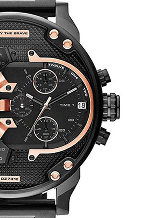 Men's Mr. Daddy 2.0 Round Shape Stainless Steel Chronograph Wrist Watch 66 mm - Black - DZ7312