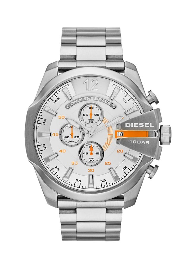 Men's Mega Chief Round Shape Stainless Steel Chronograph Wrist Watch 54 mm - Silver - DZ4328