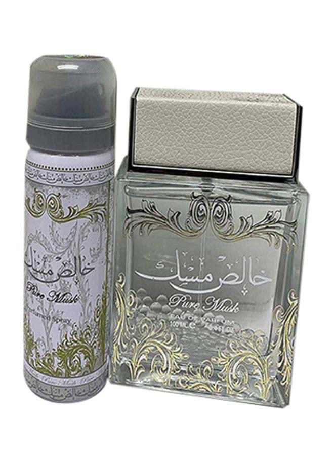 Lattafa 2-Piece Pure Musk Gift Set (1 Khalish Musk EDP 100ml, 1 Deo Spray 75ml