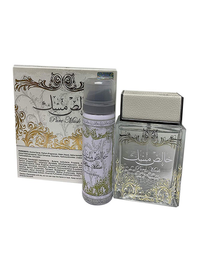 Lattafa 2-Piece Pure Musk Gift Set (1 Khalish Musk EDP 100ml, 1 Deo Spray 75ml