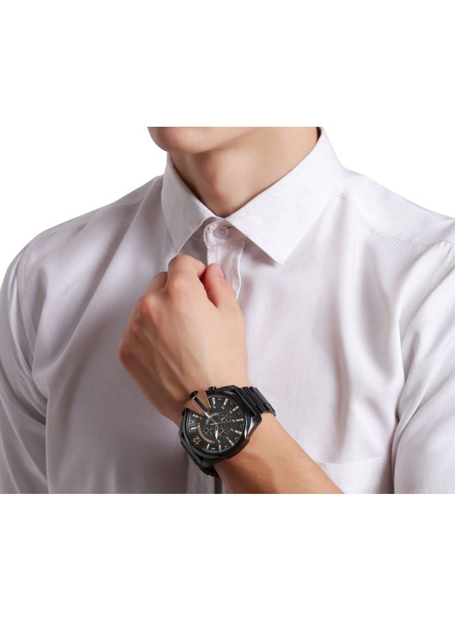 Men's Chi Round Shape Stainless Steel Chronograph Wrist Watch 59 mm - Black - DZ4309