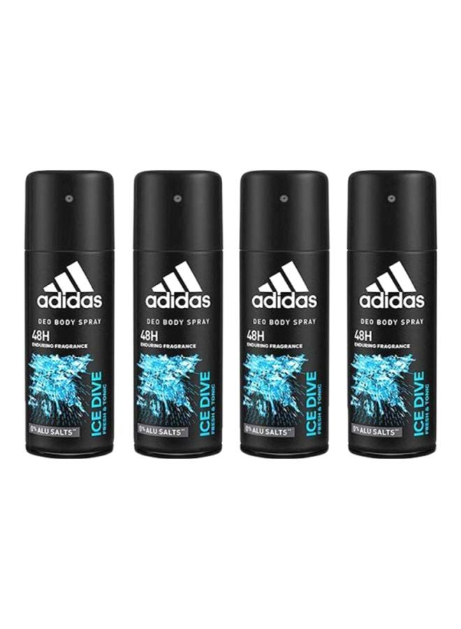 4-Piece Ice Dive Deodorant Spray 4x150ml