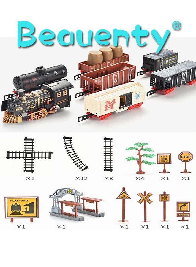 Electric Track Train with Lights and Sound Set for Kids