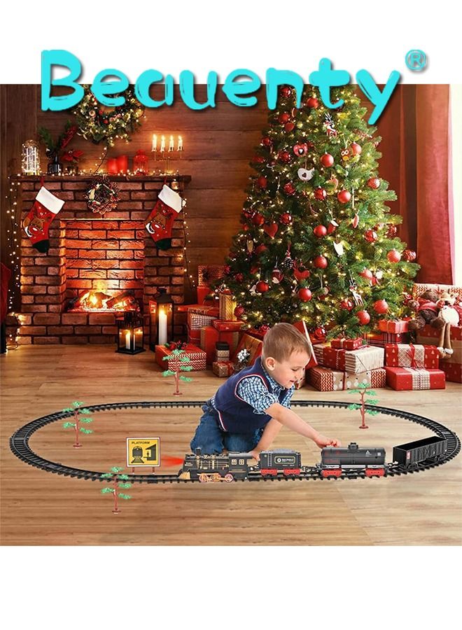 Electric Track Train with Lights and Sound Set for Kids