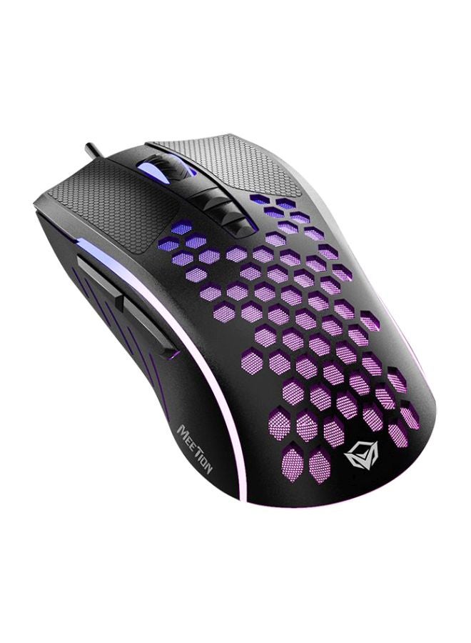 Honeycomb Wired RGB Gaming Mouse Black/Purple