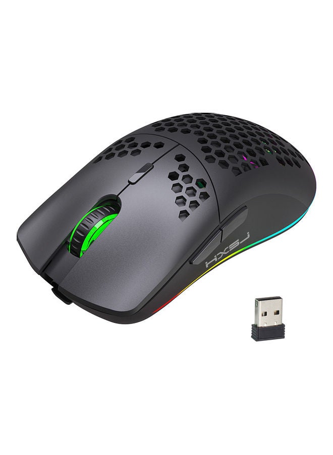 Ergonomic Design 2.4G Wireless RGB Gaming Mouse With Nano Receiver Black/Silver