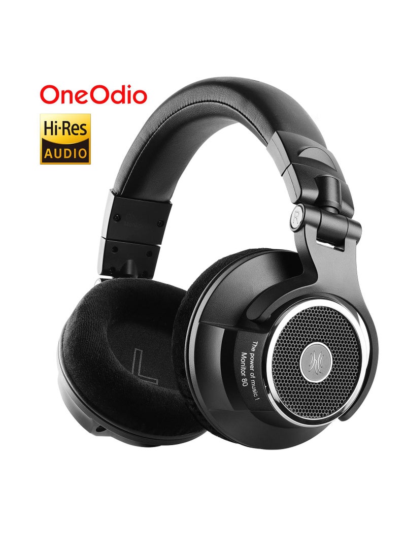 Monitor 80 Over-Ear Open Studio DJ Headset with 3.5 mm/6.35 mm Cable for Mixing, Mastering, Gaming