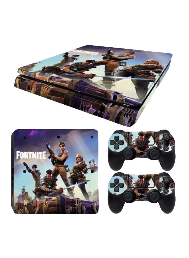 3-Piece Fortnite Printed Gaming Console And Controller Sticker Set For PlayStation 4