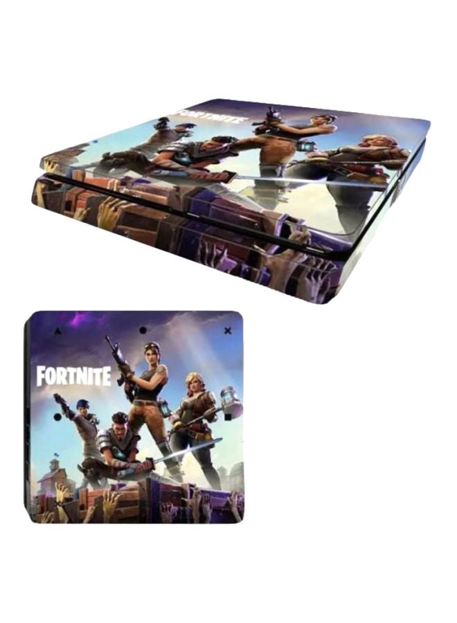 3-Piece Fortnite Printed Gaming Console And Controller Sticker Set For PlayStation 4