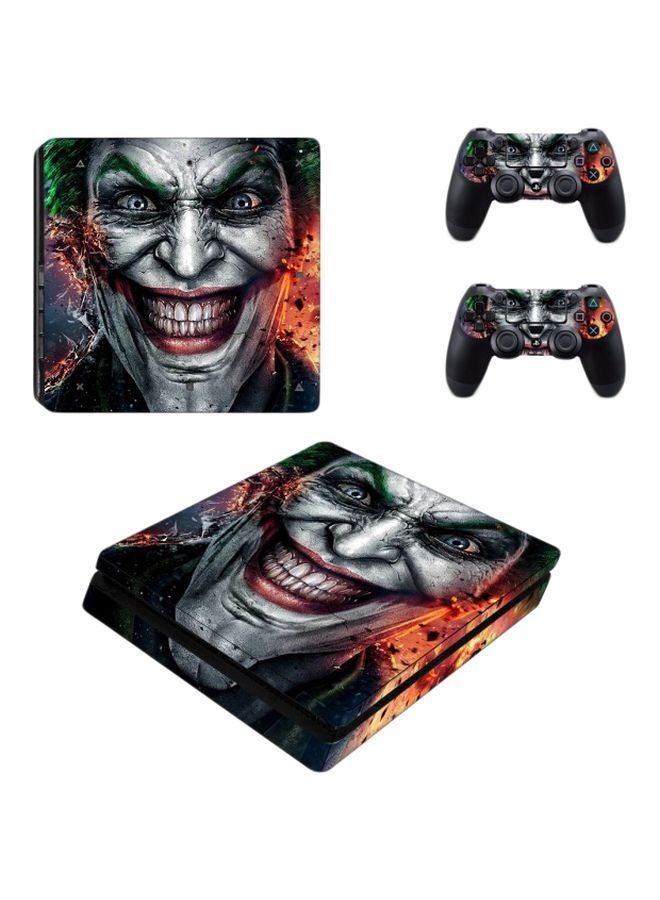 3-Piece Joker Printed Console And Controller Sticker Set For PlayStation 4 Slim (PS4)