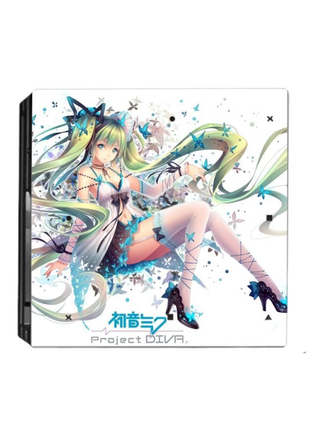 3-Piece Anime Girl Printed Console And Controller Sticker Set For PlayStation 4 Pro