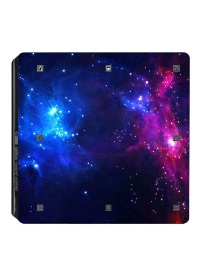 4-Piece Galaxy Printed Console And Controller Sticker Set For PlayStation 4 Slim