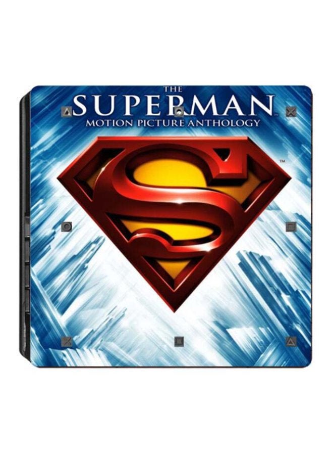 4-Piece Superman Themed Console And Controller Sticker Set For PlayStation 4 Slim