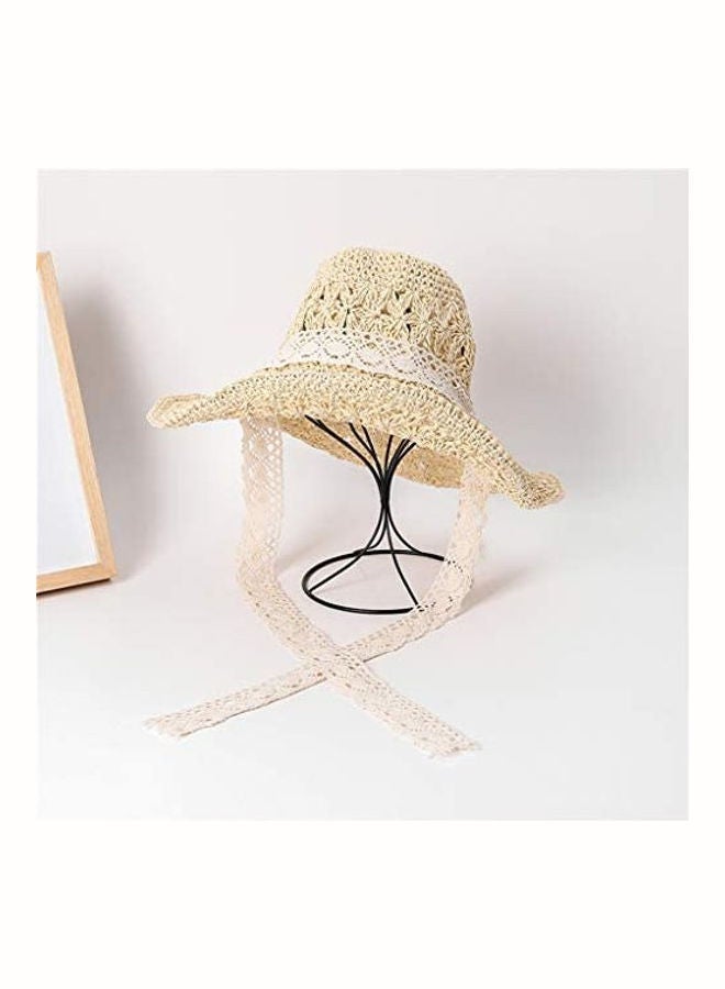 Big Straw Sun Beach Hat Folding Mesh Travel Leisure Dome Cool Hat multicolour