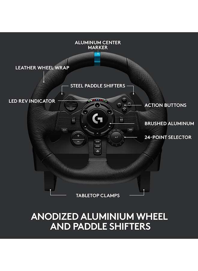 G923 Wireless Racing Wheel And Pedals For PlayStation 5, PlayStation 4 And PC Featuring Trueforce Up to 1000 Hz Force Feedback, Responsive Pedal, Dual Clutch Launch Control, And Genuine Leather Wheel Cover