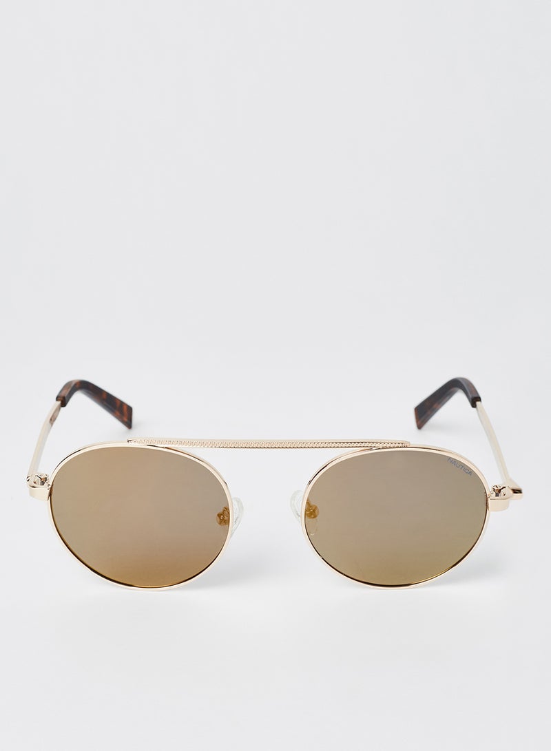 Men's Full Rim Metal Round Sunglasses - Lens Size: 51 mm