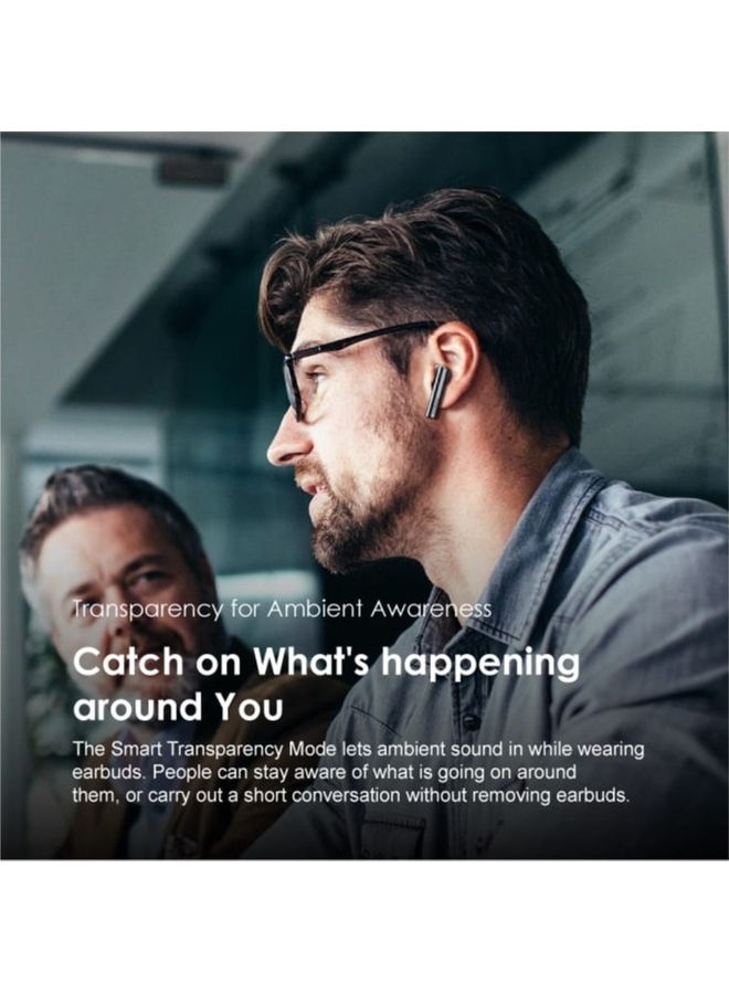 Free Pods Pro Hybrid Active Noise Cancelling Bluetooth Earphones,True Wireless Earbuds With Havy Bass Dual EQs,4 Mics for AI Clear Calls,43H Playtime,Transparency for Ambient Awareness Silver