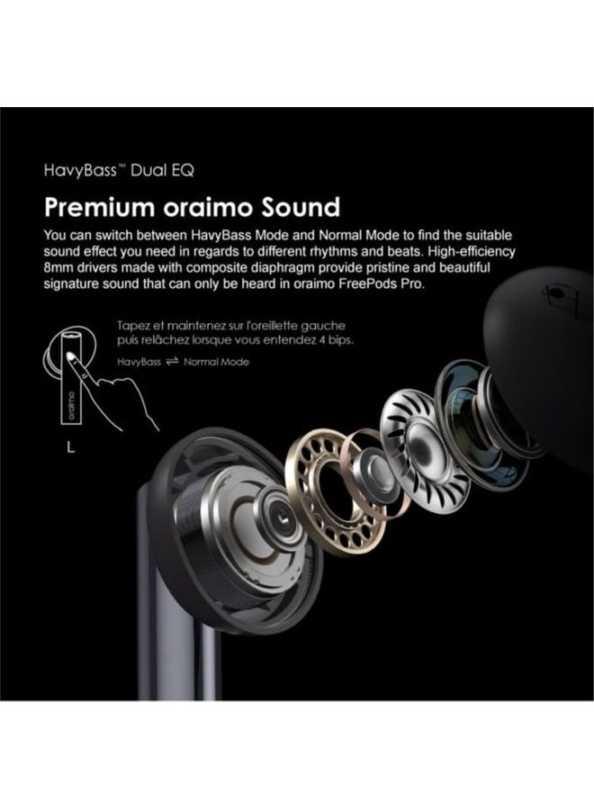 Free Pods Pro Hybrid Active Noise Cancelling Bluetooth Earphones,True Wireless Earbuds With Havy Bass Dual EQs,4 Mics for AI Clear Calls,43H Playtime,Transparency for Ambient Awareness Silver