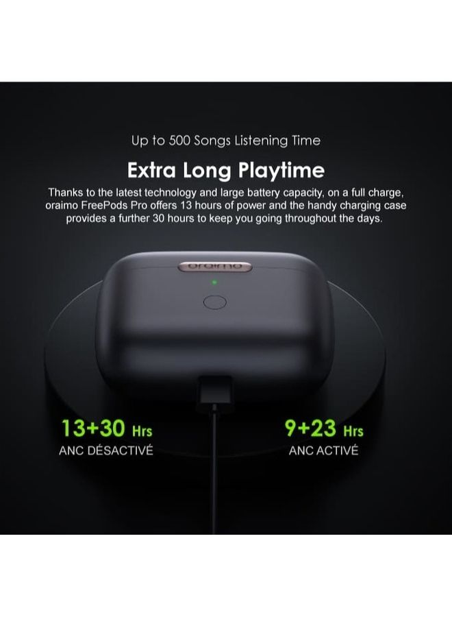 Free Pods Pro Hybrid Active Noise Cancelling Bluetooth Earphones,True Wireless Earbuds With Havy Bass Dual EQs,4 Mics for AI Clear Calls,43H Playtime,Transparency for Ambient Awareness Silver