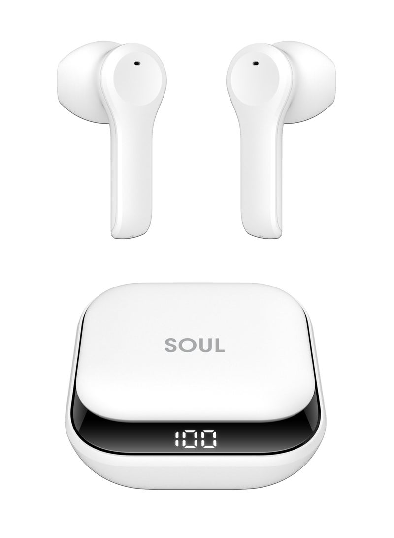 Xcell BT Soul3 Buds Superior Sound, Upto 2Hrs Talk Time / 50hrs standby, compatible with most Android/iOS/Harmony OS devices - White