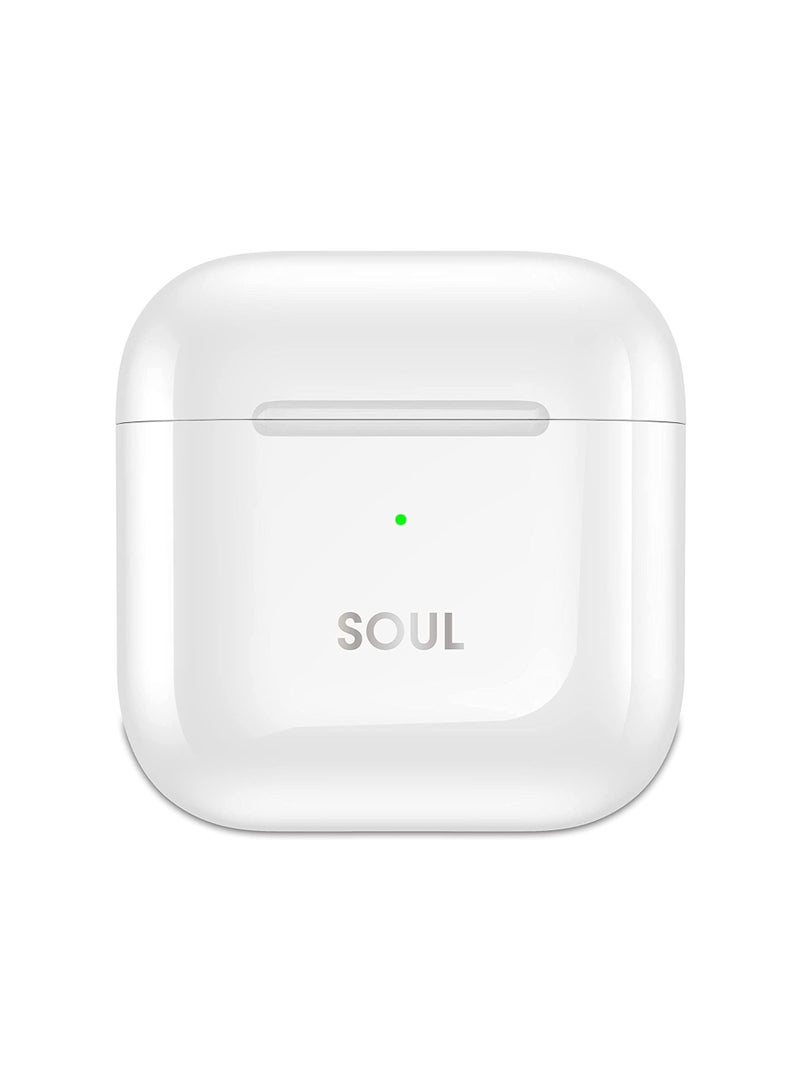 Soul 11 Small Size Ear Buds with 5hrs play & talk time & 100 hours standby compatible with most Android/iOS/Harmony OS devices (White)