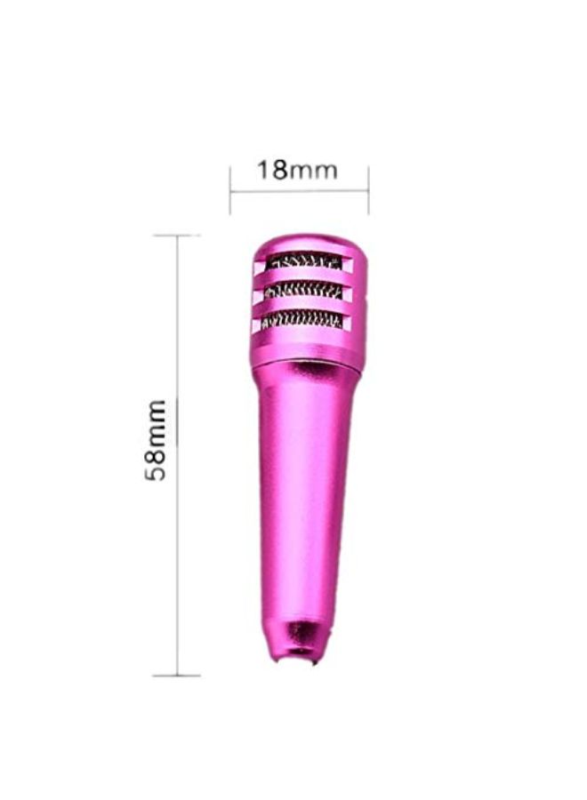 Mini Karoke Microphone With Earphone Set For Mobile Phone 4456200182 Pink/White