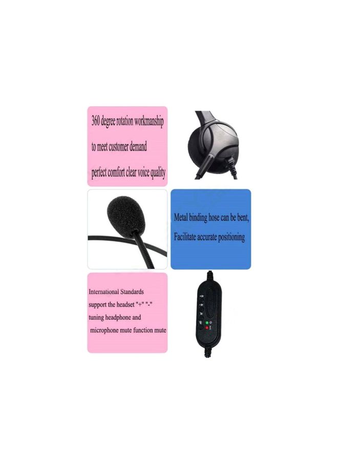USB Headset With Microphone DB260600 Black