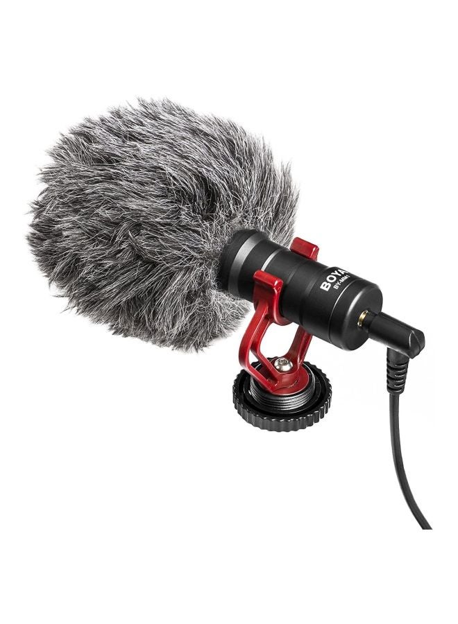 Universal Cardioid Microphone With Furry Windshield BY-MM1 Black/Red/Grey