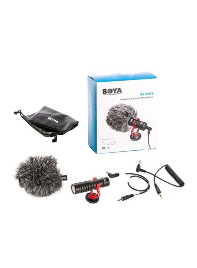 Universal Cardioid Shotgun Camera Microphone Kit BY-MM1 Black/Red/Grey