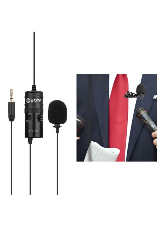 Omni-Directional Lavaliere Clip-On Condenser Microphone Set LU-D7597 Black/Gold