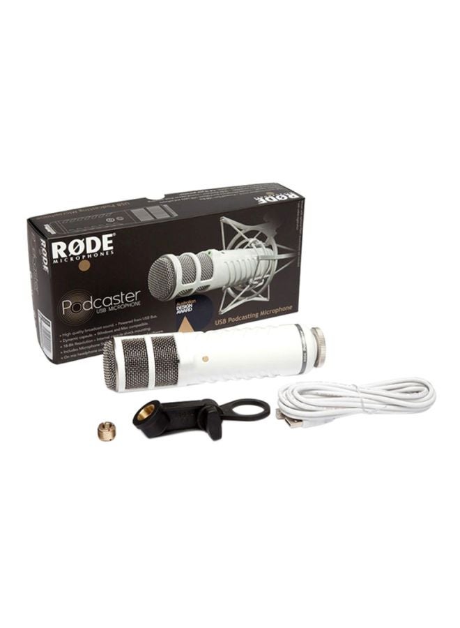 Podcaster USB Microphone White/Black